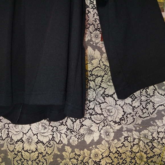 Sara Campbell black peacoat ruffled edge double breast Chevron design button up - Picture 4 of 4